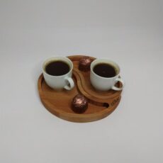 Yin Yang 2 Parça Ahşap Sunum Tabağı